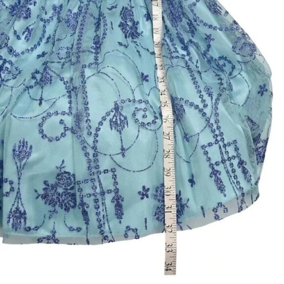 Beata Studio Dress Prom Grad Formal Blue Silver Size 5 - Picture 11 of 12